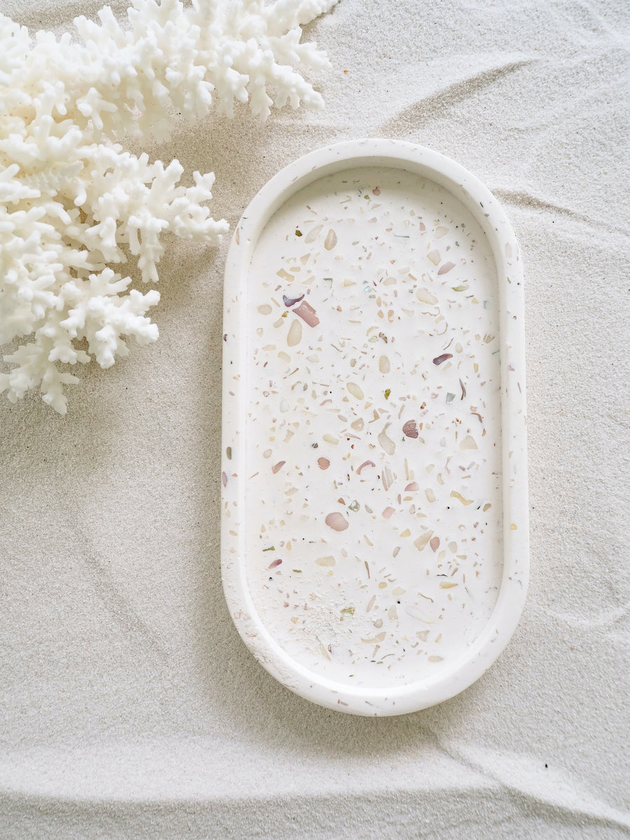 Pastel Shell Terrazzo Oval Belize Tray – Peek A Blue